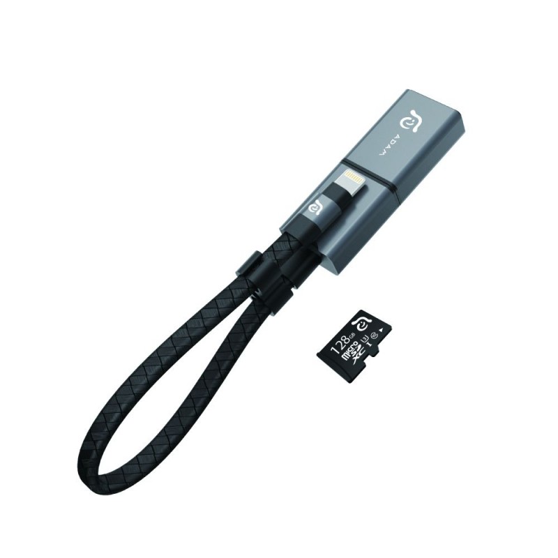 Кард-ридер с кабелем lightning ADAM elements iKlips Wizard 0G серый