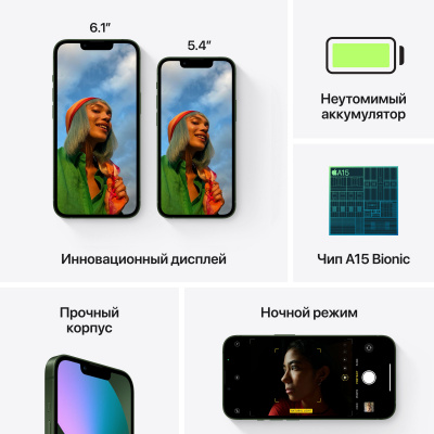 Apple iPhone 13, 128 Гб (е-sim+nano sim), зеленый 7